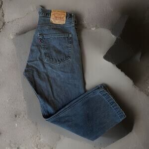 Vintage Levis 501 Jeans 30 Black Made In USA 90s Straight Leg Denim Workwear